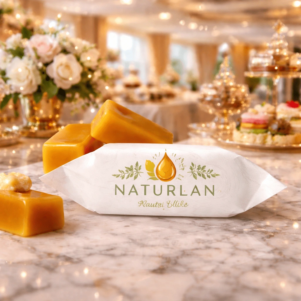 caramelos fudge personalizados con logo.