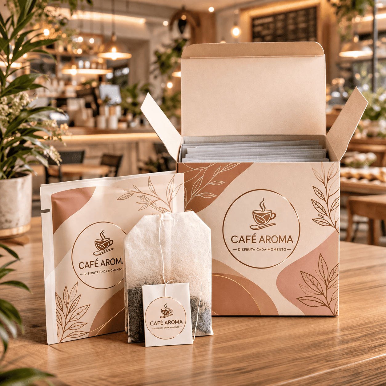 sobres de te personalizados de sabores para hoteles y cafeterias