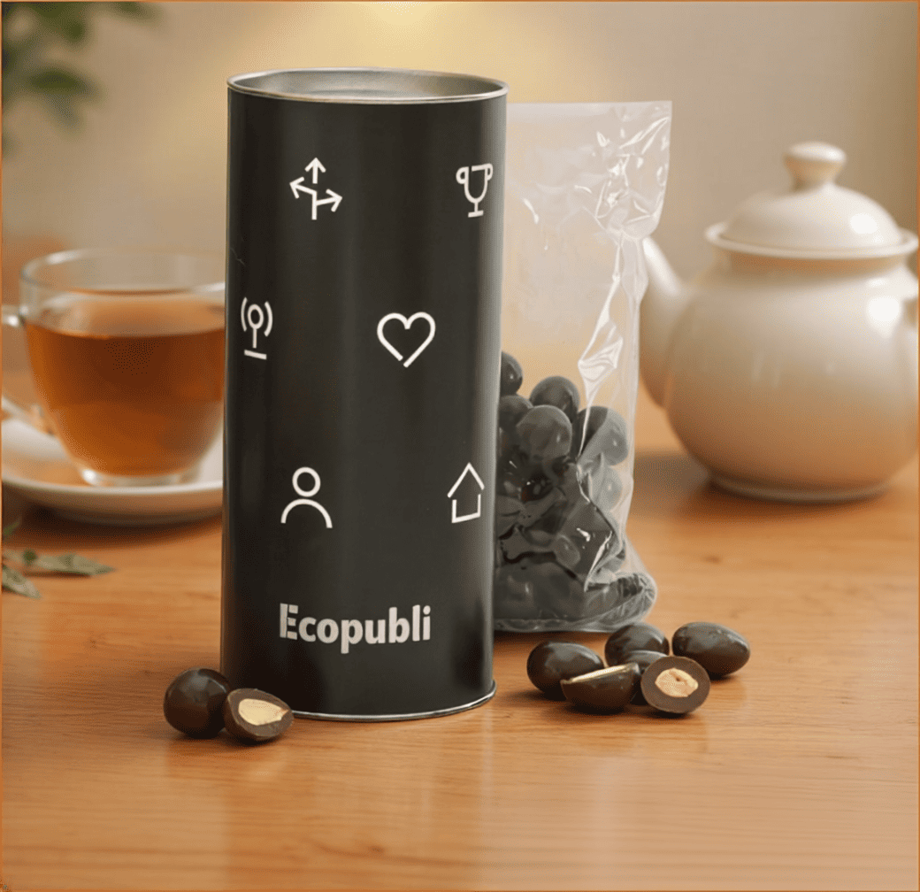 tubos-personalizados-eventos-avellanas-en-chocolate-con-leche envio gratis